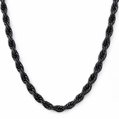 Black Rope Chain Necklace For Men (22 Inch)