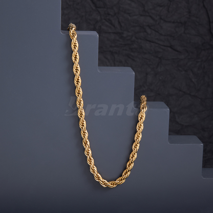 Gold Plated Rope Chain For Men (21.5 Inch)