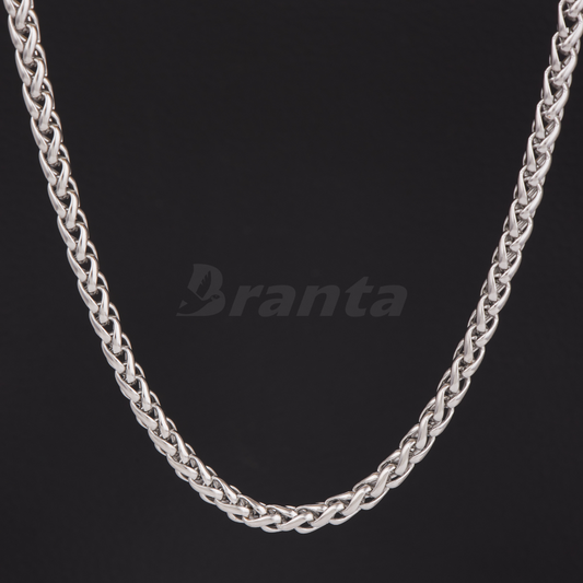 Stainless Steel Twisted Necklace Chain for Men (21.5 Inch)