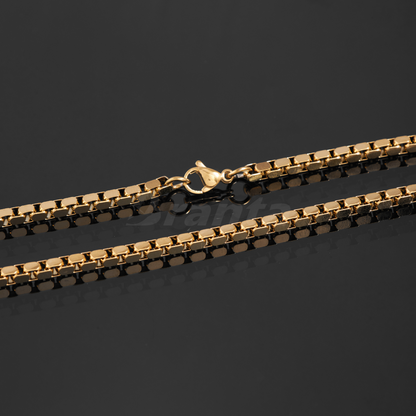 Gold Plated Italian Box Chain For Men (21 Inch)