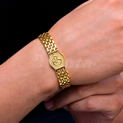 Premium Om Gold Bracelet For Men