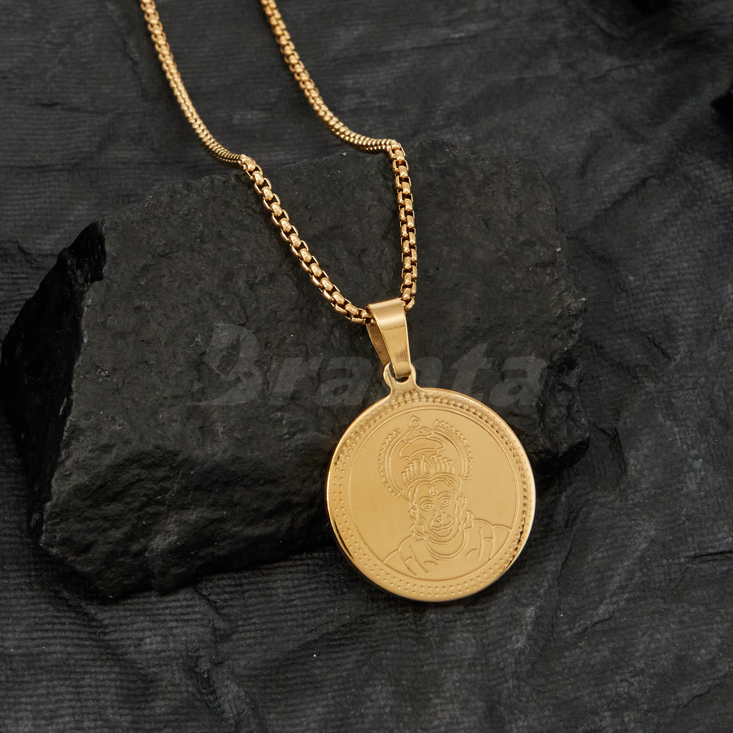 Buy Hanuman s Strength Gold Pendant Chain For Men Branta