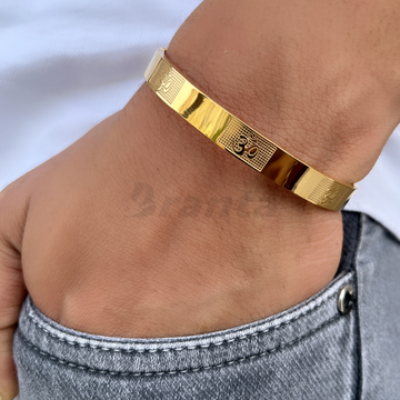 Buy Stylish Om Carving Gold Bracelet For Men Online – Brantashop