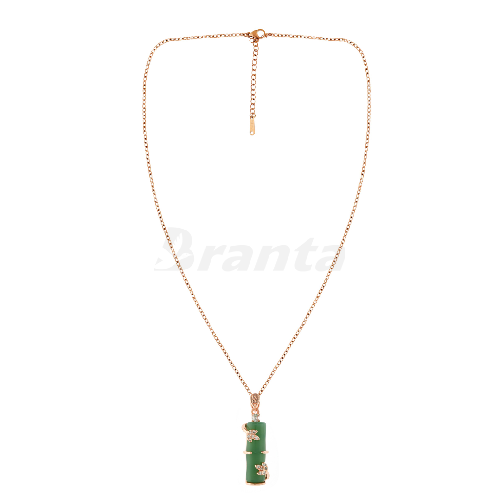 TFC Floral Statement Pendant 24K Gold Plated Necklace