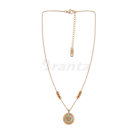 Greek Circle Pendant Necklace