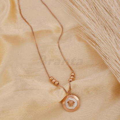 Greek Circle Pendant Necklace