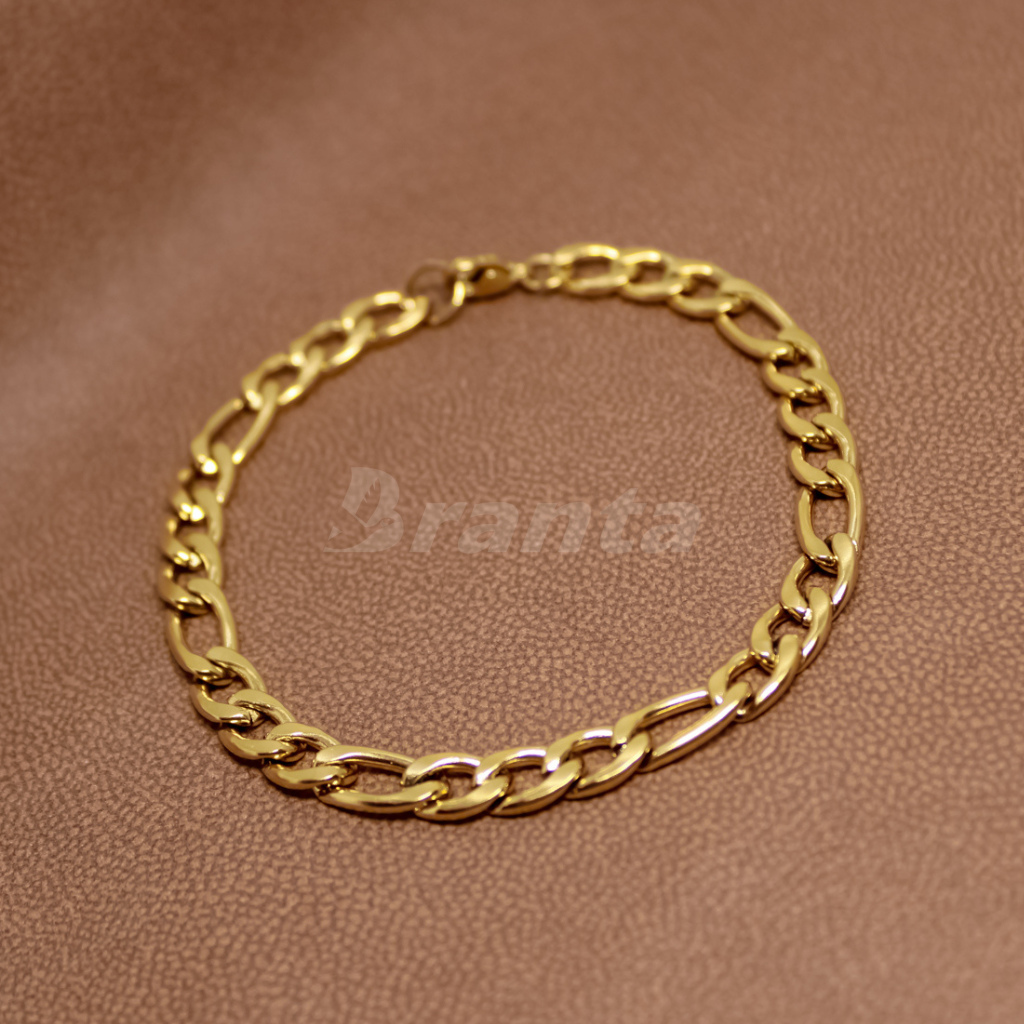 Classic Gold Curb Chain Bracelet (8 Inch)