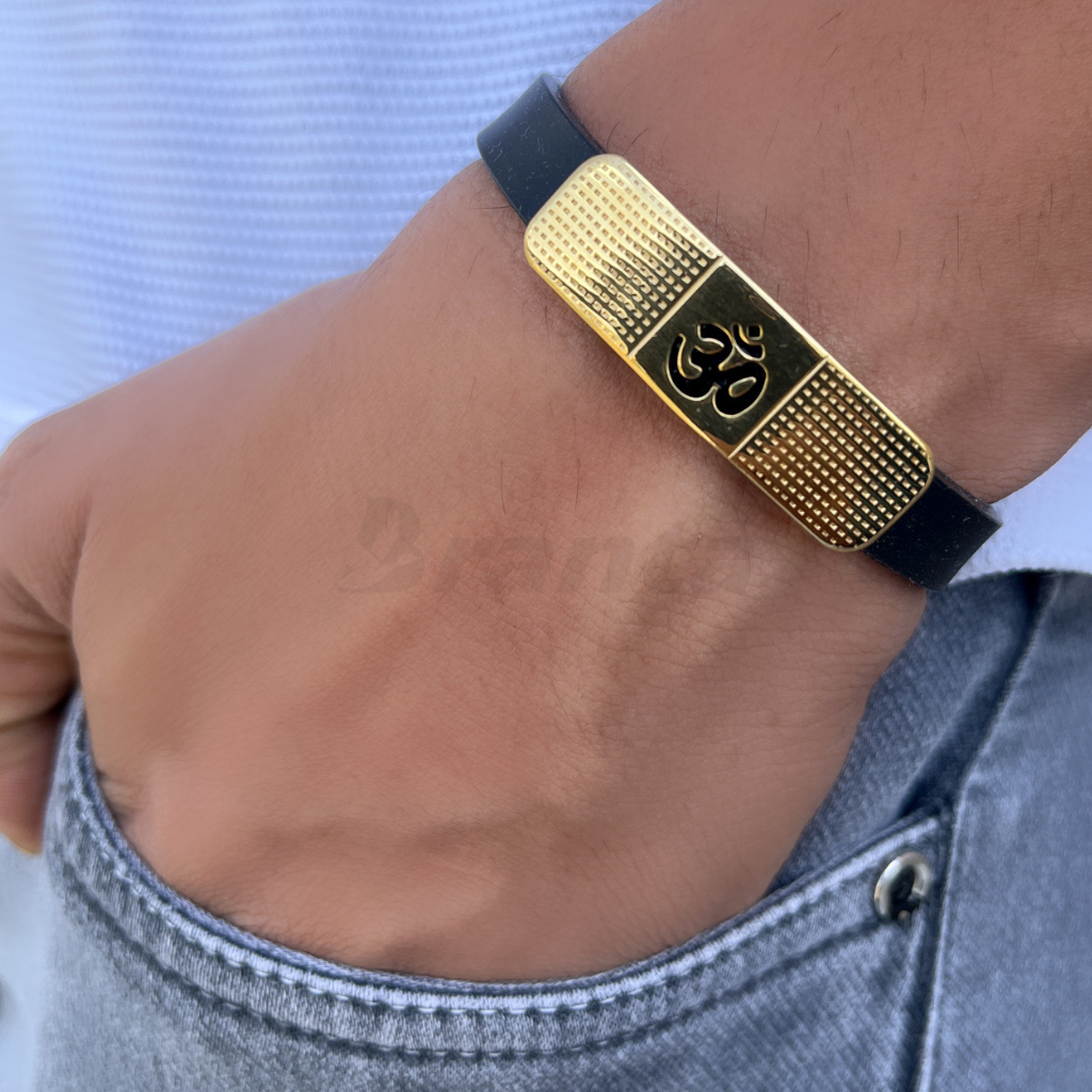 Buy Ram Shiny Silicon Belt Men's Gold Bracelet Online - Brantashop