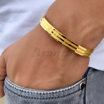 Buy Matte and Glossy Lined Gold Bracelet For Men At Best Price Branta Brantashop
