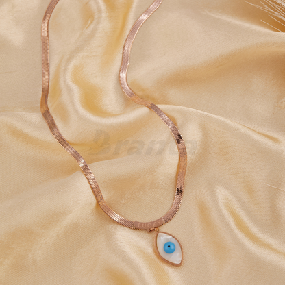 Lucky Evil Eye Pendant Snake Rose Gold Necklace For Women