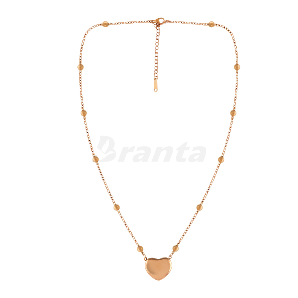 Heart Rose Gold-Tone Stainless Steel Necklace