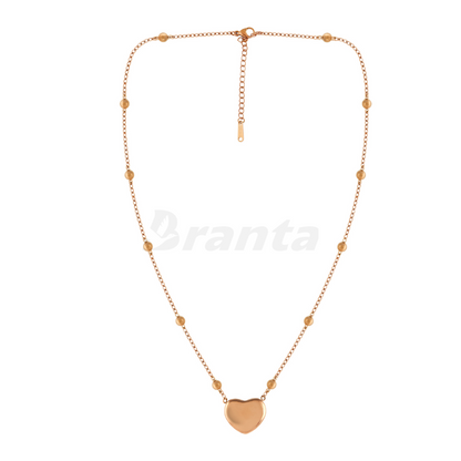 Heart Rose Gold-Tone Stainless Steel Necklace