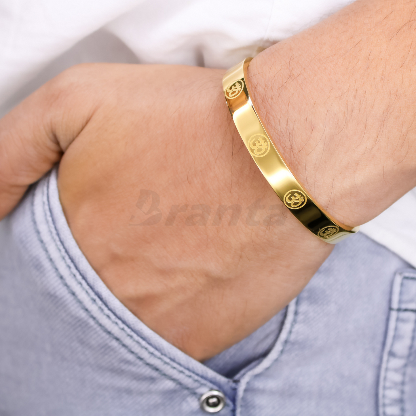 Om Men's Gold Bracelet