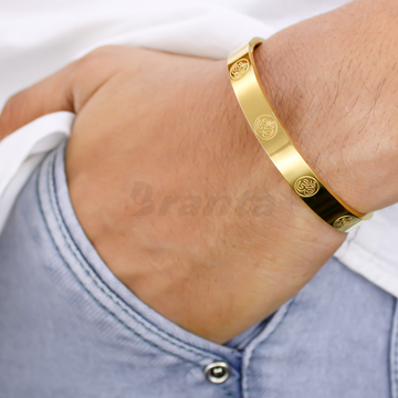 Buy Stunning Om Men s Gold Bracelet Online Brantashop