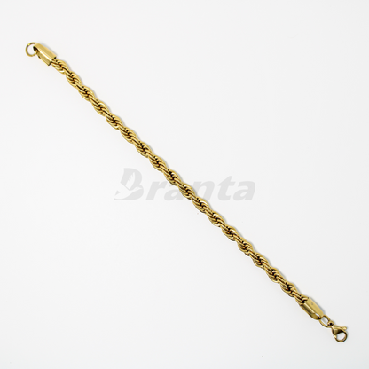 Rope Chain Bracelet in Gold Plated  (8 Inch)