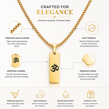 Om Shiny Finish Necklace For Men (24 Inch)