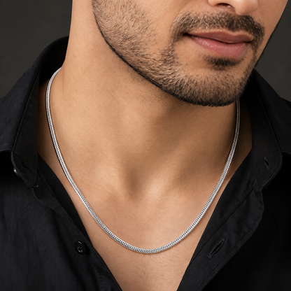 Silver Plated Snake Chain For Men
