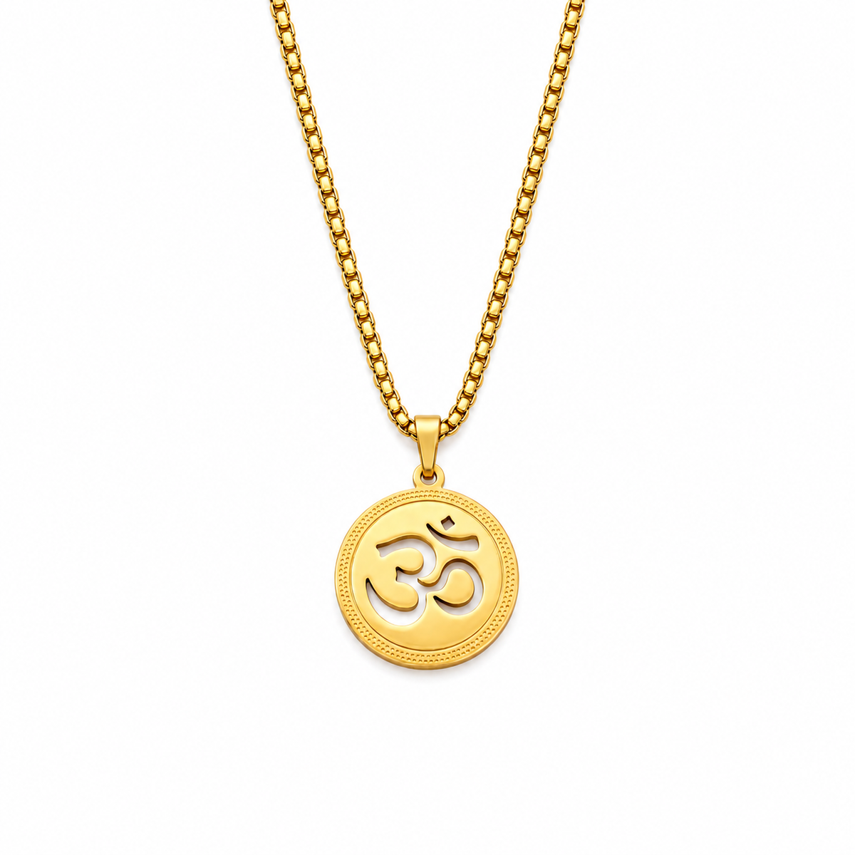 Gold Plated Detailed Cutwork Om Pendant Chain for Men | Aum Spiritual Necklace
