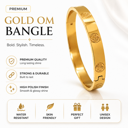 Stunning Om Men's Gold Bracelet
