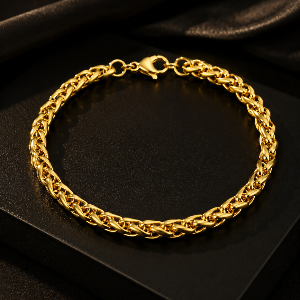 Round Wheat Bracelet For Men (8 Inch)
