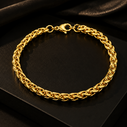 Round Wheat Bracelet For Men (8 Inch)