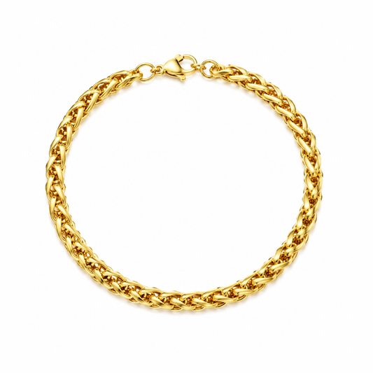 Round Wheat Bracelet For Men (8 Inch)