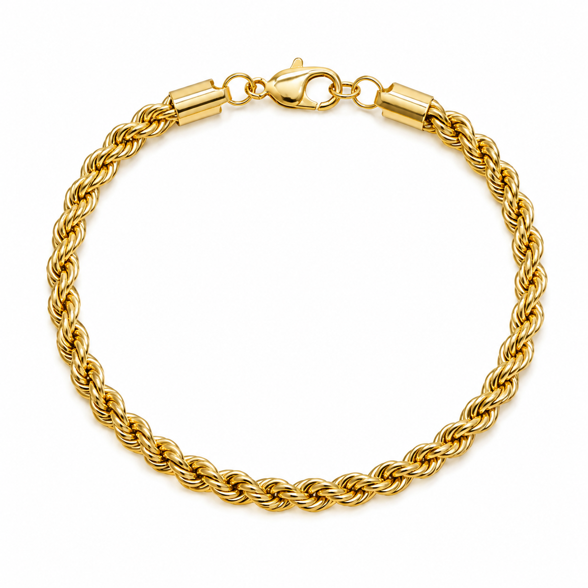 Rope Chain Bracelet in Gold Plated  (8 Inch)