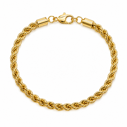 Rope Chain Bracelet in Gold Plated  (8 Inch)