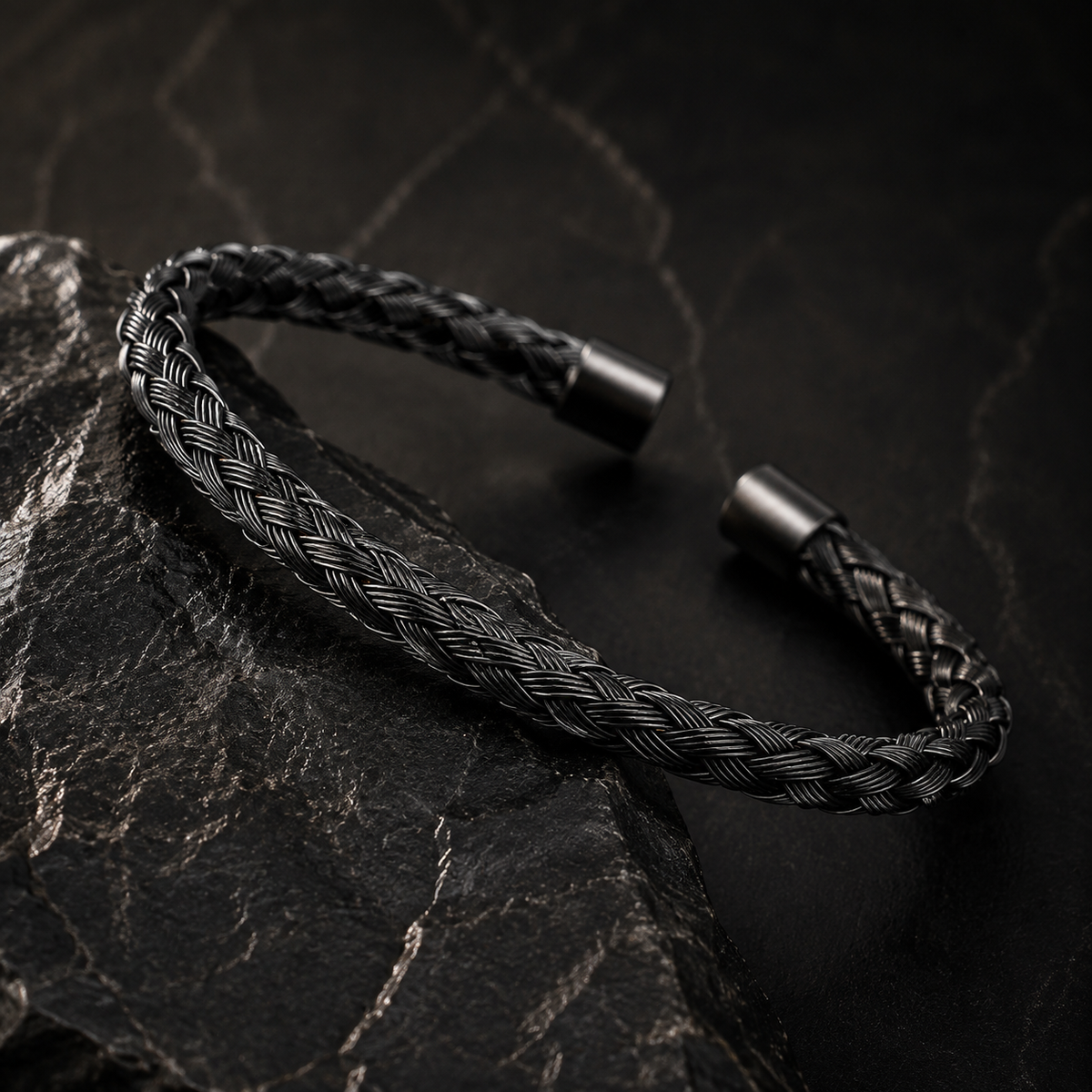 Black Fashion Charm Cuff Bracelet For Men