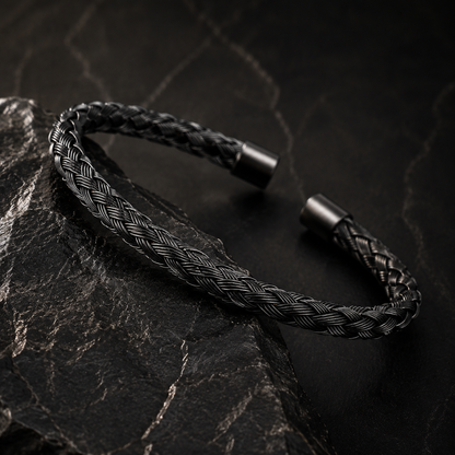Black Fashion Charm Cuff Bracelet For Men