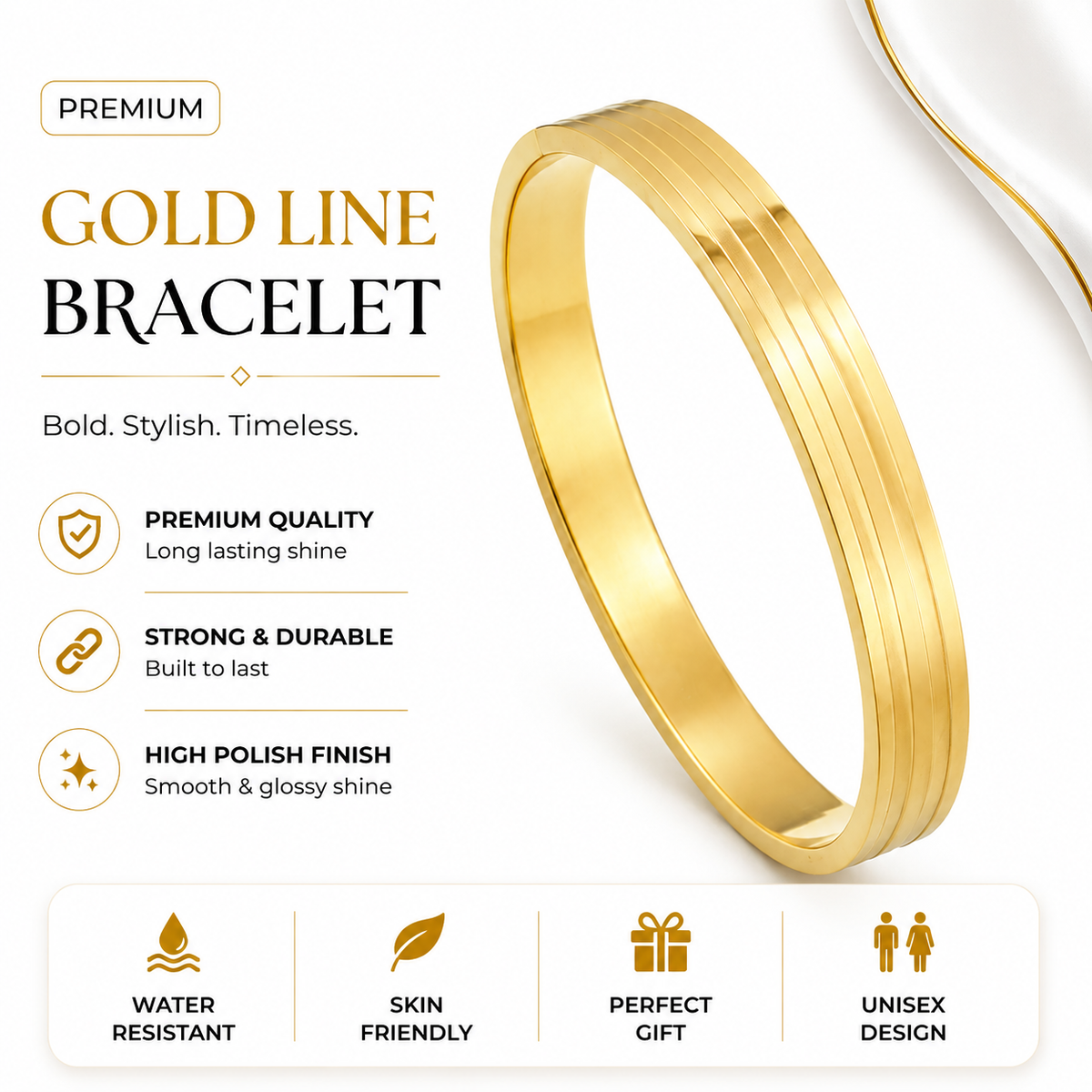 Premium Lined Bracelet For Men (7 Inch)