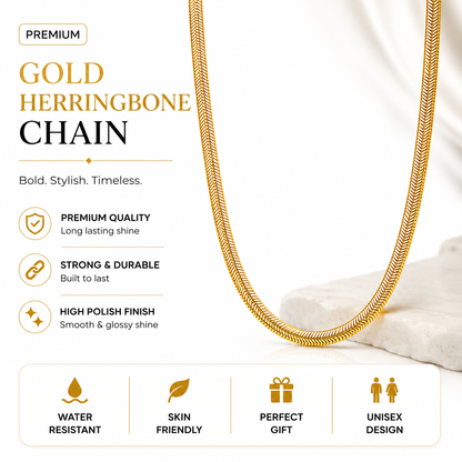 Luxury Gold Plated 3D Snake Chain Necklace For Men (21 Inch)