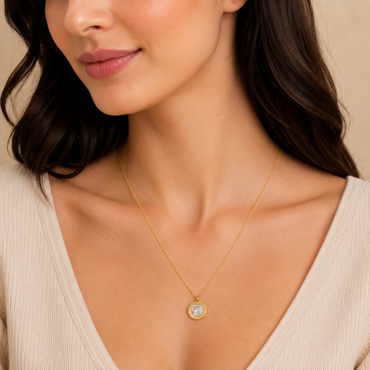 Cubic Zirconium Studded Necklace