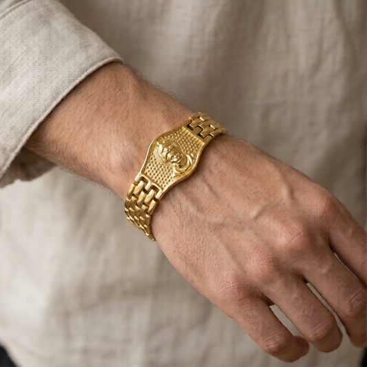 Premium Hanuman Gold Bracelet For Men (8 Inch)