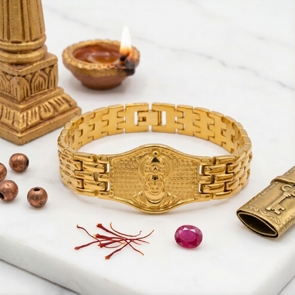 Premium Hanuman Gold Bracelet For Men (8 Inch)
