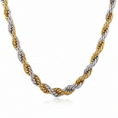 Branta Men's Gold & Silver Twist Chain (21.5 Inch)