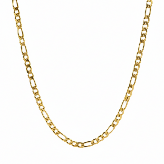 Classic Curb Link Gold Chain For Men ( 22 Inch )