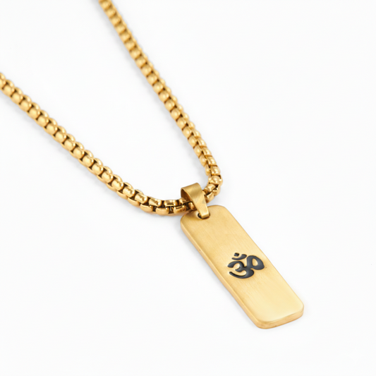 Om Matte Finish Necklace For Men (24 Inch)