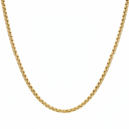 Gold Filled Box Chain Necklace For Men (21 Inch)