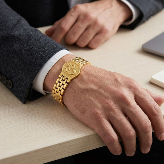 Premium Om Gold Bracelet For Men