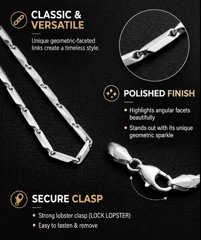 Silver Link Chain Necklace For Men & Women