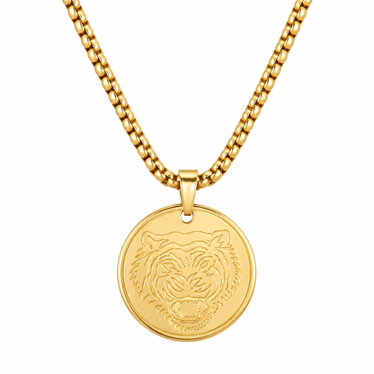 Tiger Gold Stainless Steel Pendant Necklace For Men