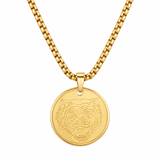 Tiger Gold Stainless Steel Pendant Necklace For Men