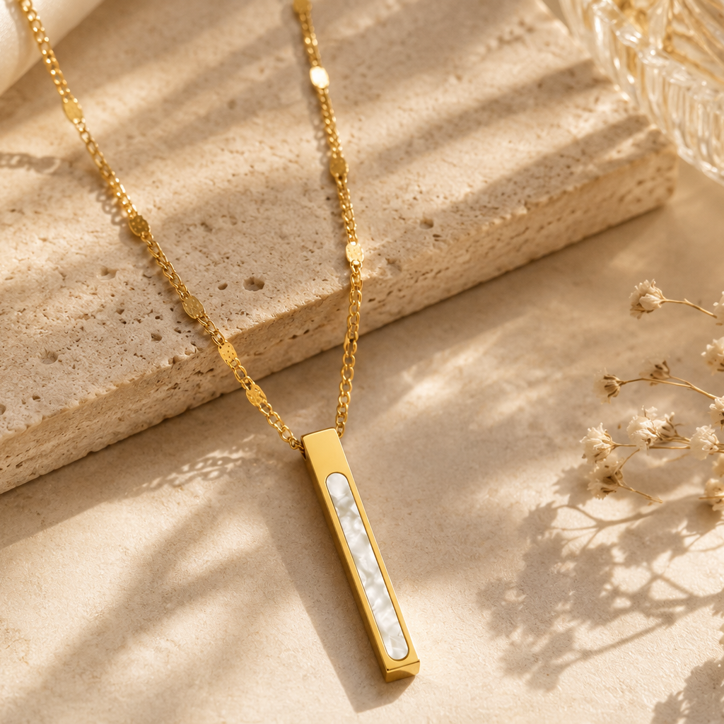 White Stick pendant Necklace