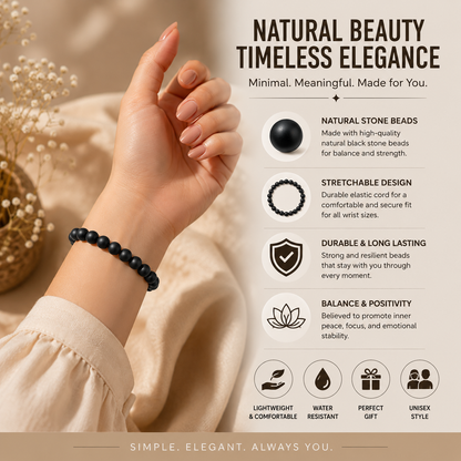 Black Velvet Stone Bracelet For Women