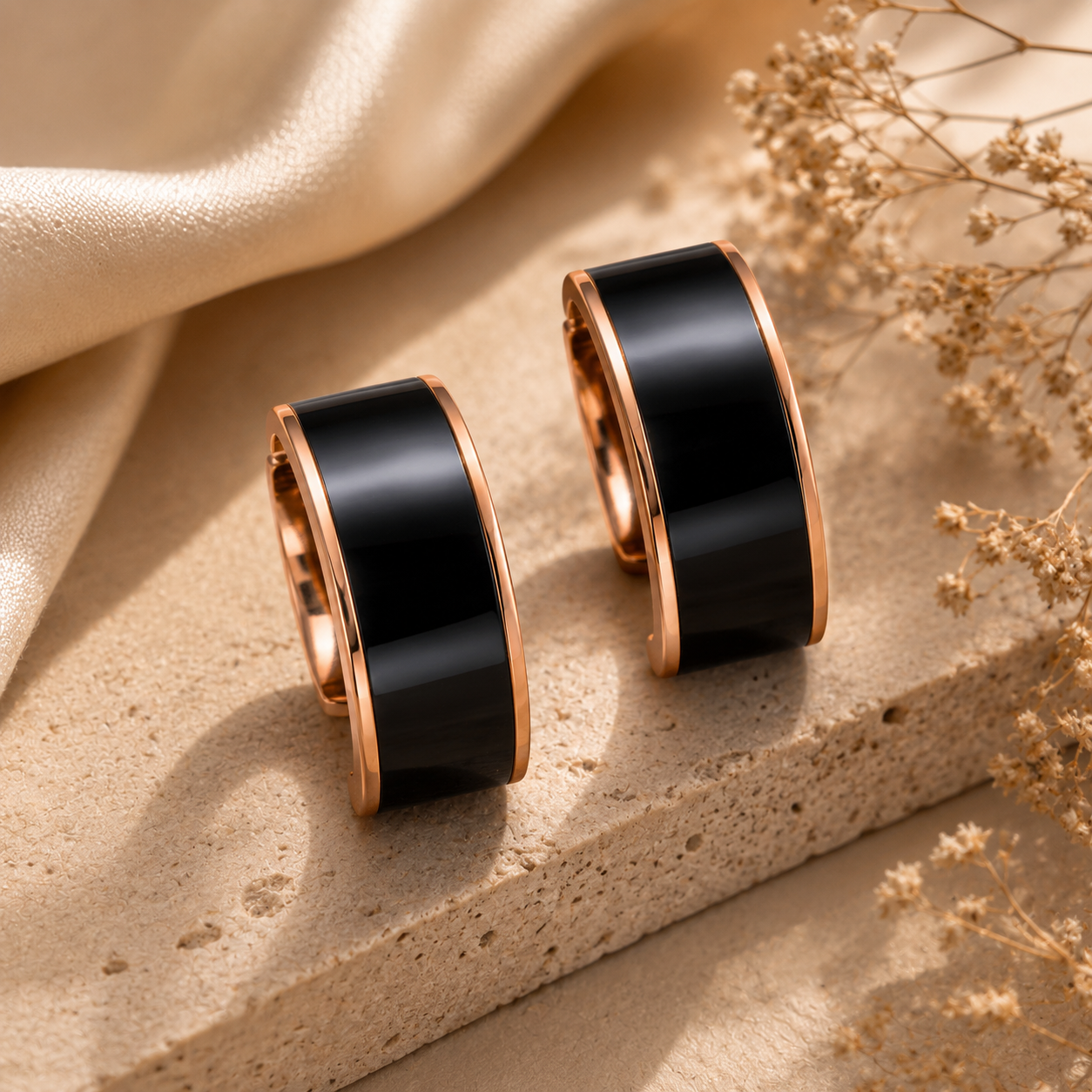 Black Trendy Stud Earrings