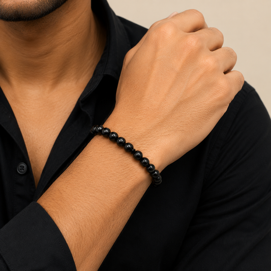 Black Crystal Bracelet For Men & Women