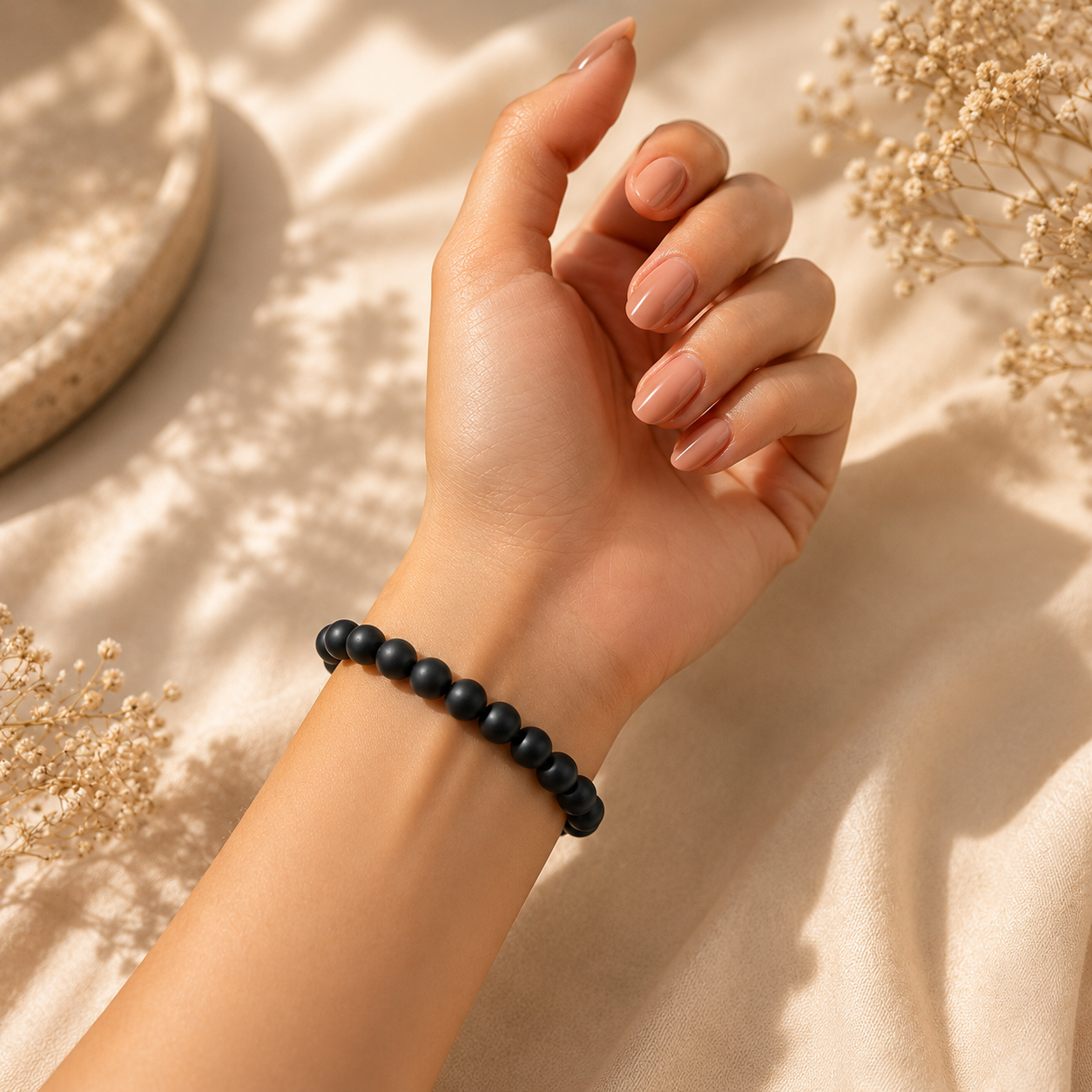 Black Velvet Stone Bracelet For Women