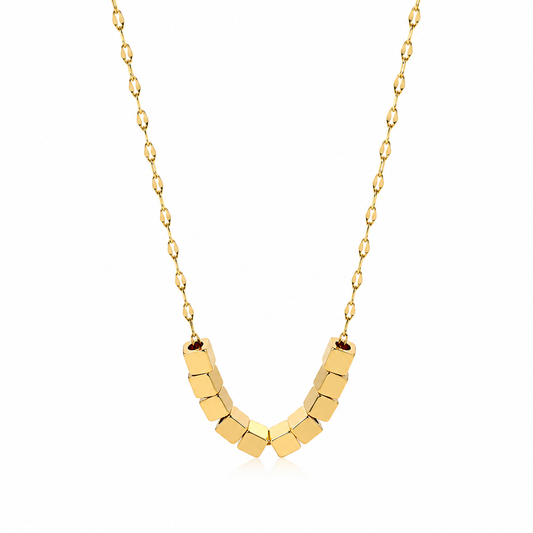 Gold Cube Necklace