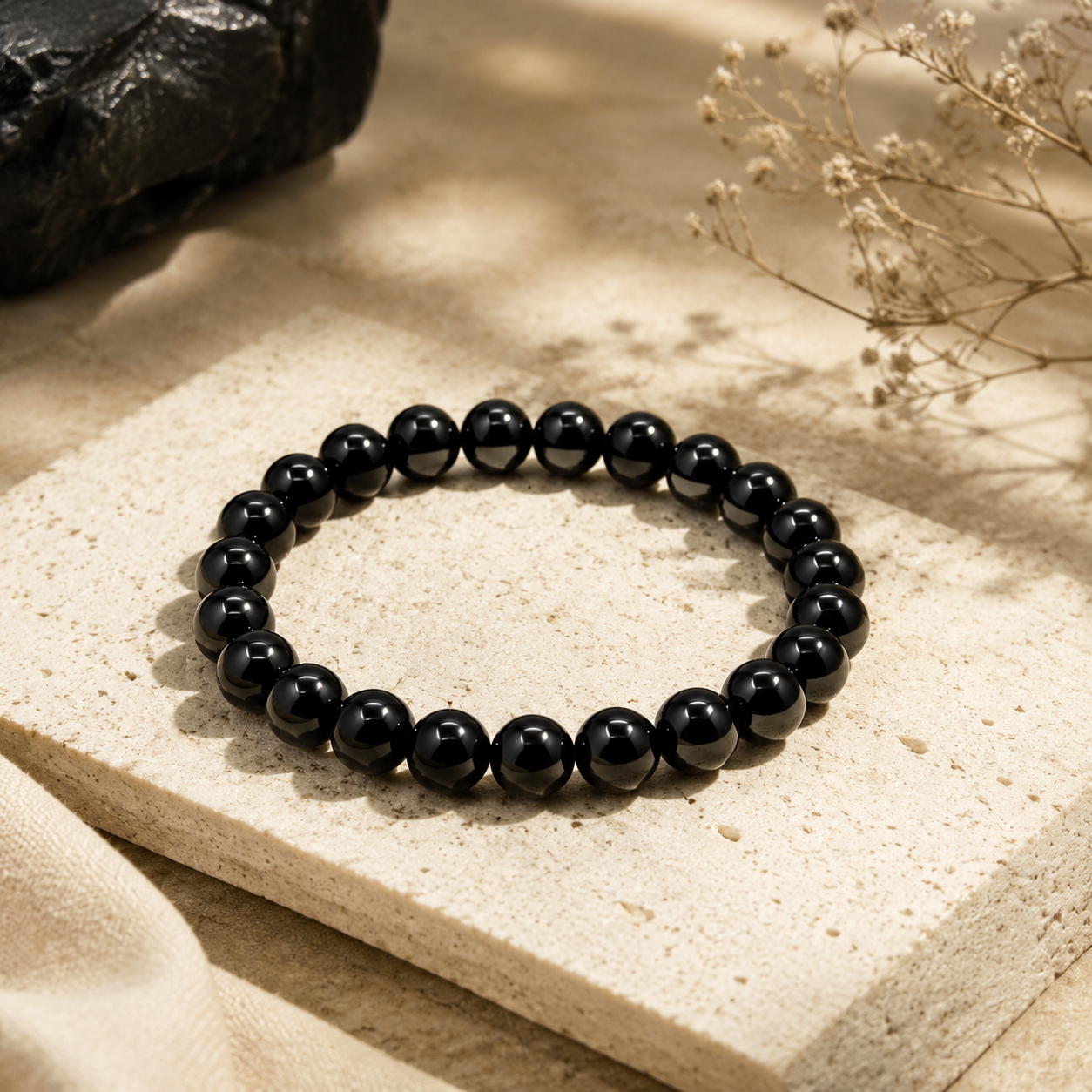 Black Crystal Bracelet For Men & Women